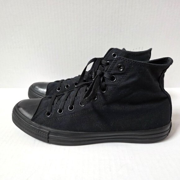 Converse Chuck Taylor All Star High Top Sneakers Mens 10 Womens 12 Black Mono - Picture 1 of 11